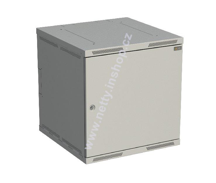 Rozvaděč nástěnný nýtovaný SENSA 12U 600mm, dveře plech, RAL 7035