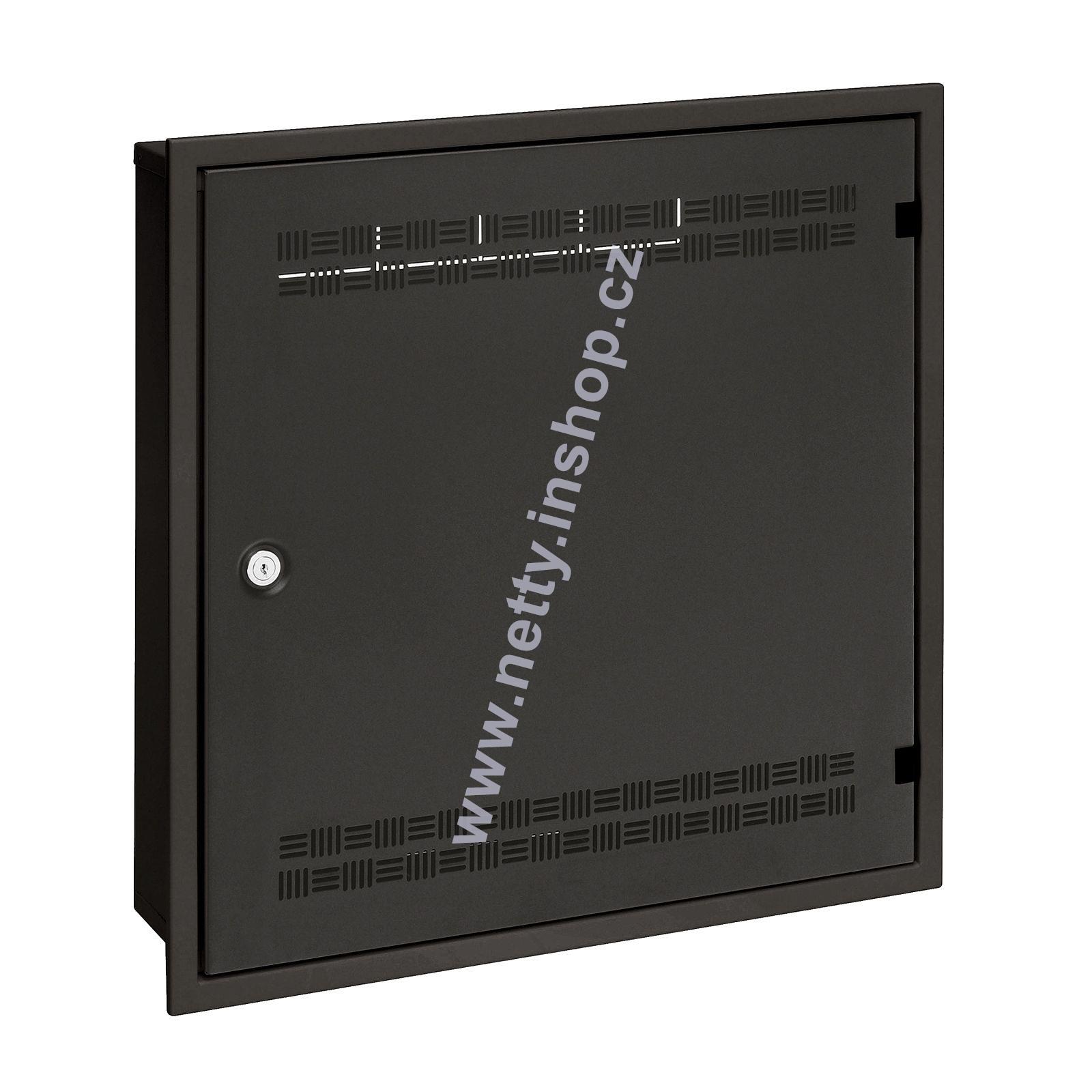 Rozváděč SOHO LC-18 do zdi, lišty 2U, 4U a 11U, 550×550, černá RAL 9005, s vlast. rámem