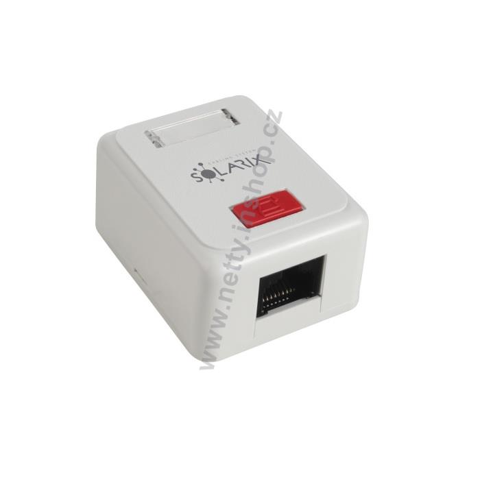 Zásuvka Solarix CAT5E UTP 1 x RJ45 na omítku bílá