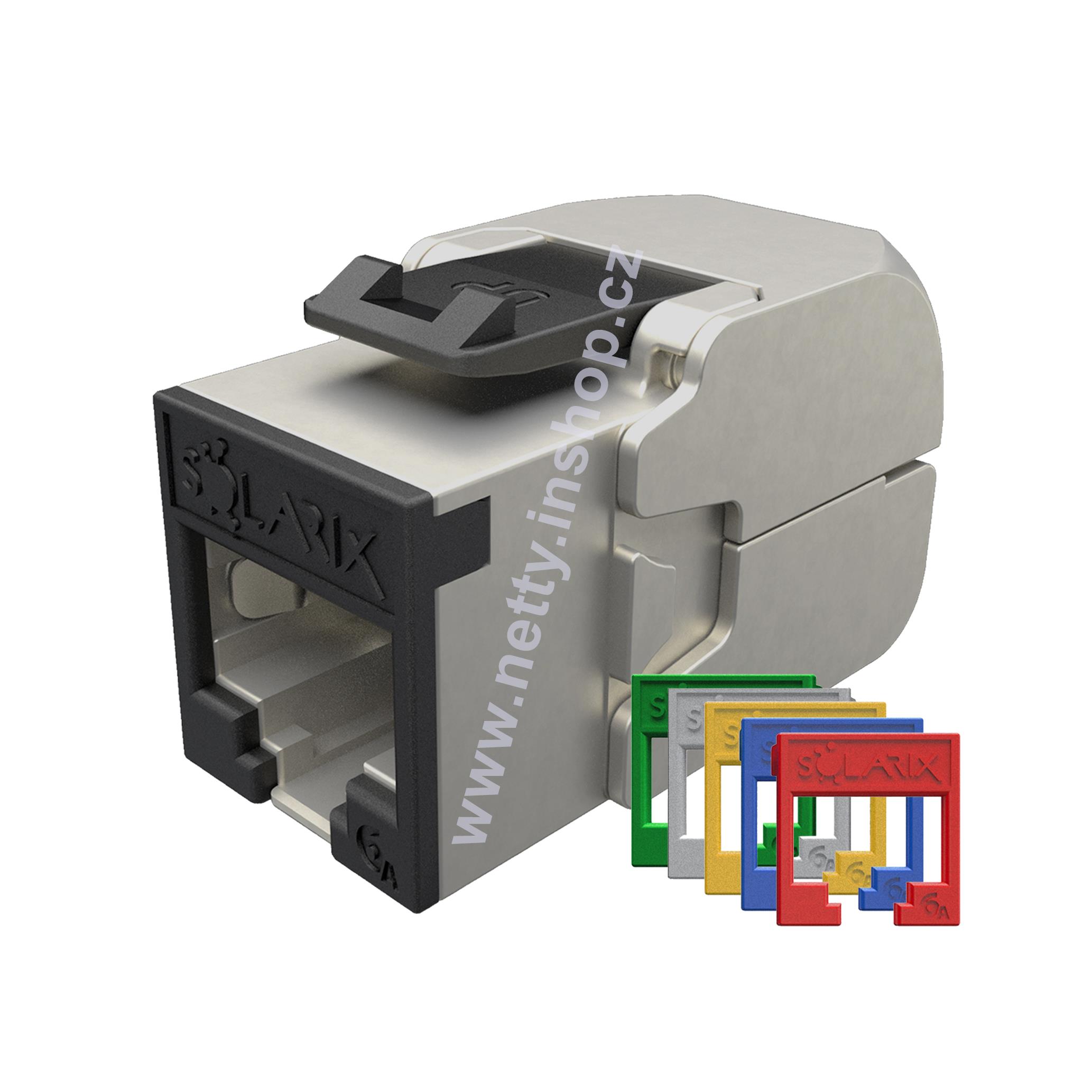 Keystone SOLARIX CAT6A STP RJ45 barevné moduly samořezný