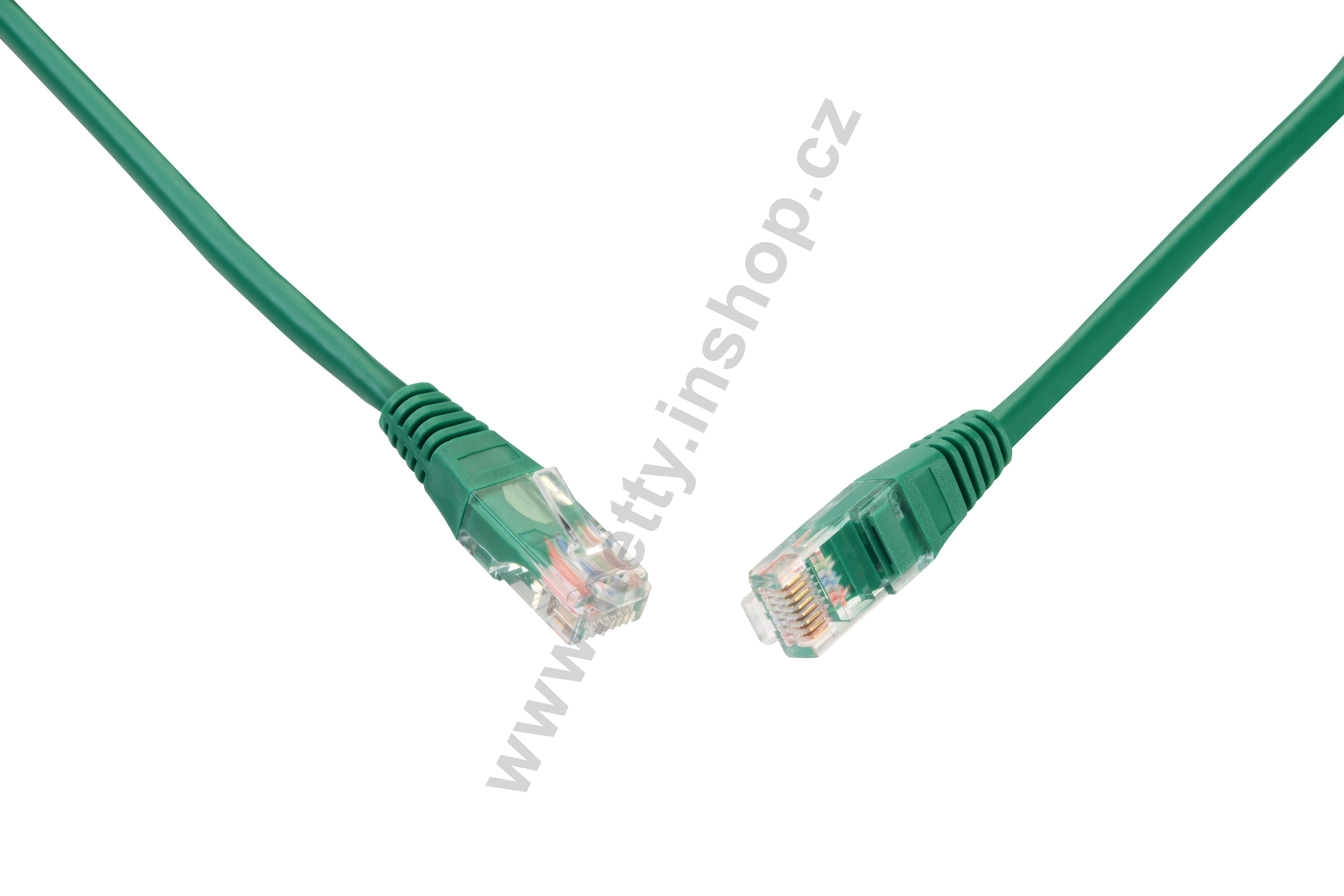 Patch kabel UTP, CAT5E, délka 7m, barva zelená