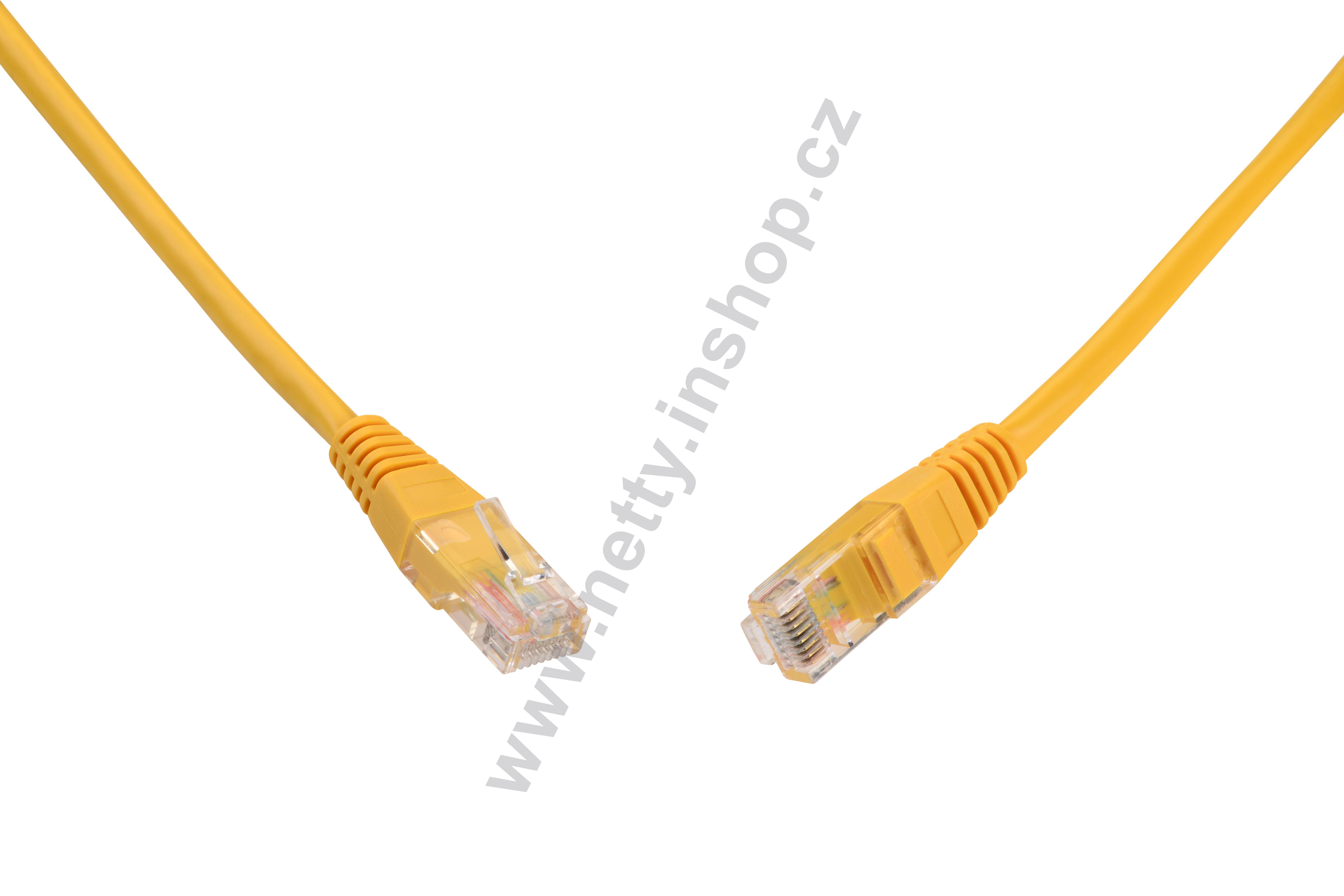 Patch kabel UTP, CAT5E, délka 7 m, barva žlutá