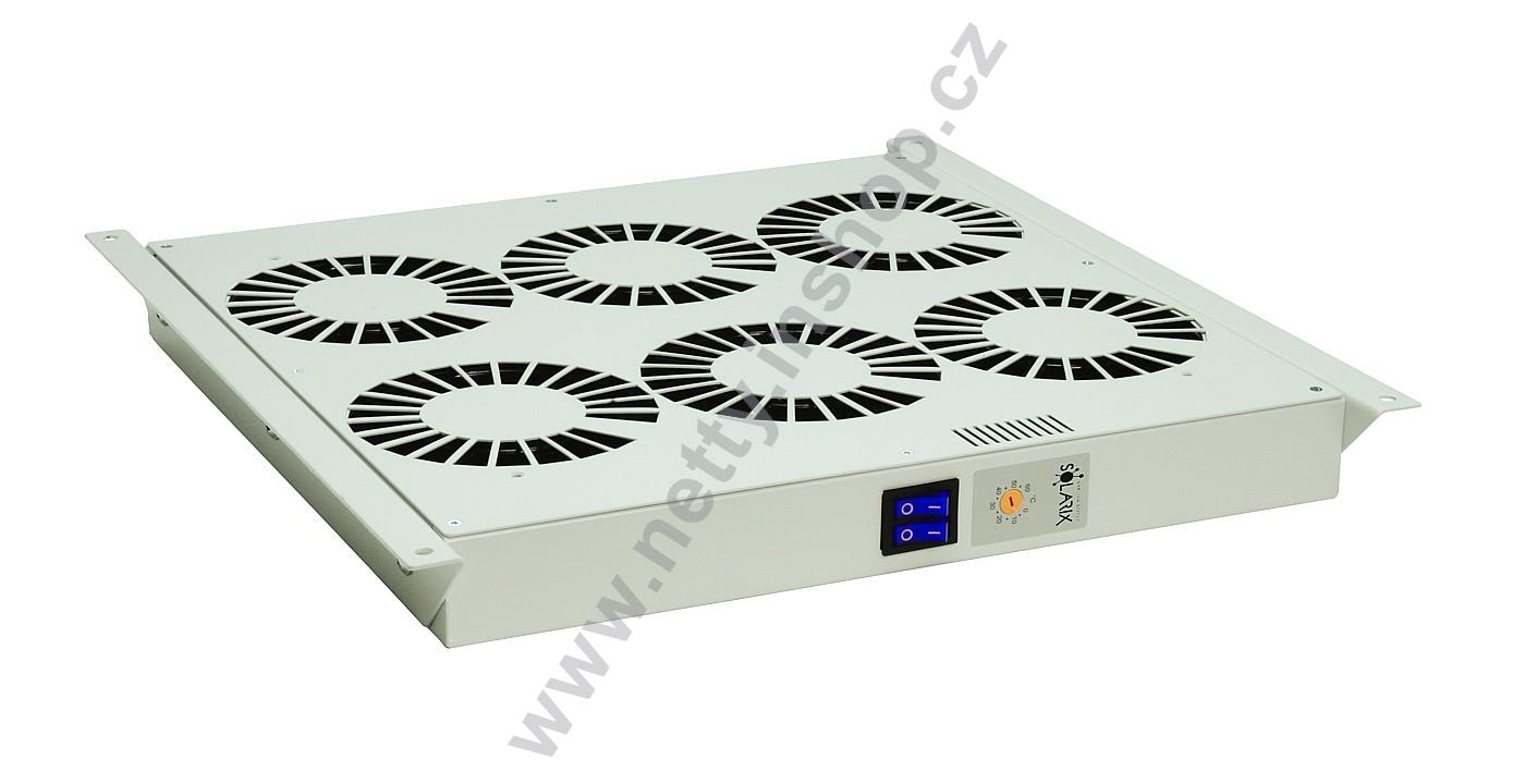 Ventilační jednotka univerzální, 2 ventilátory, se zabudovaným termostatem, šedá RAL 7035