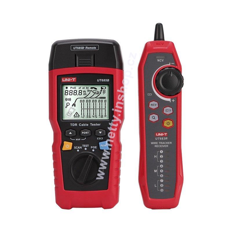 UNI-T tester LAN, měření délky TDR, grafický LCD displej, sonda